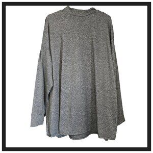 Plus SIze Mock Neck Relaxed Fit Long Sleeve Top